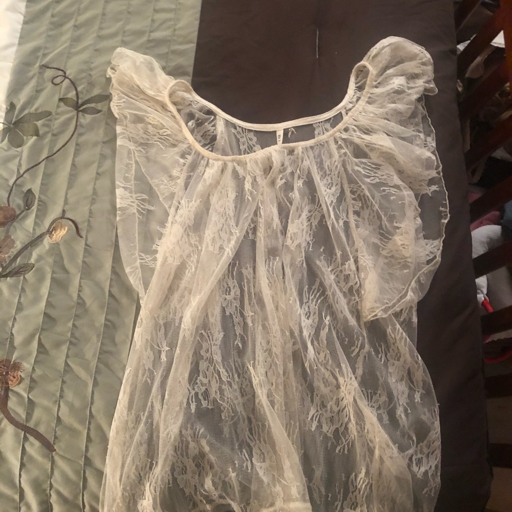 Lacy over cami top